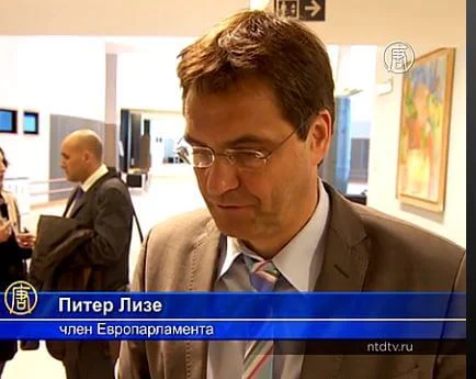 Питер Лизе, член Европарламента. Скриншот с сайта NTD 1