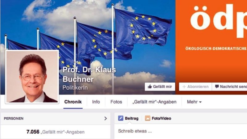 Скриншот страницы в Facebook члена Европейского парламента Клауса Бухнера