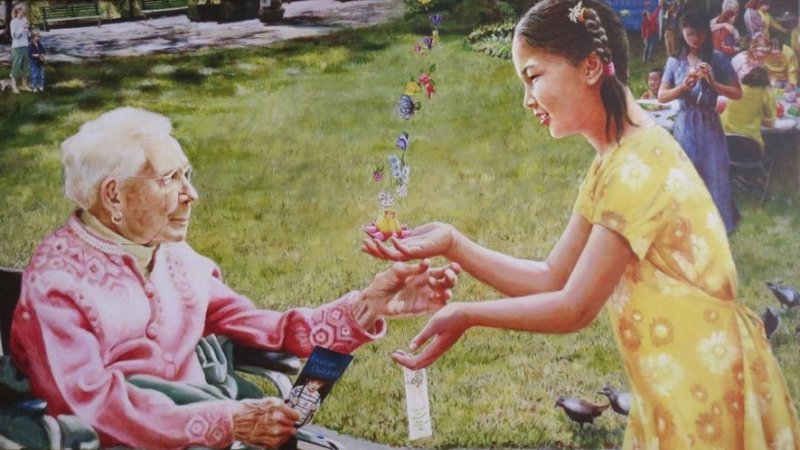 «Подарок» — картина художника Кэтлин Гиллис, одна из картин с выставки «Истина, Доброта, Терпение». Фото: falunart.org