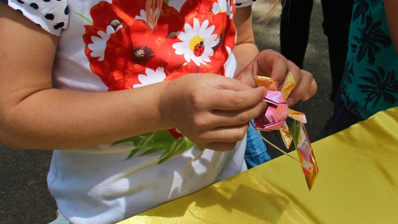 На акции «Лепестки мира» все желающие делали лотосы своими руками