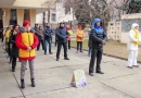 Выполнение упражнений на открытом морозном воздухе. Пятигорск, январь, 2019 г.
