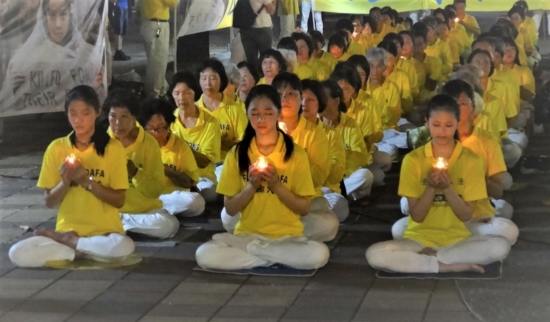Акция памяти с зажжёнными свечами 11 июля 2020 года в уезде Пиндун
