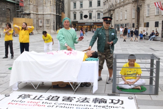 Практикующие Фалуньгун Австрии провели мероприятие на Соборной площади Стефана в Вене