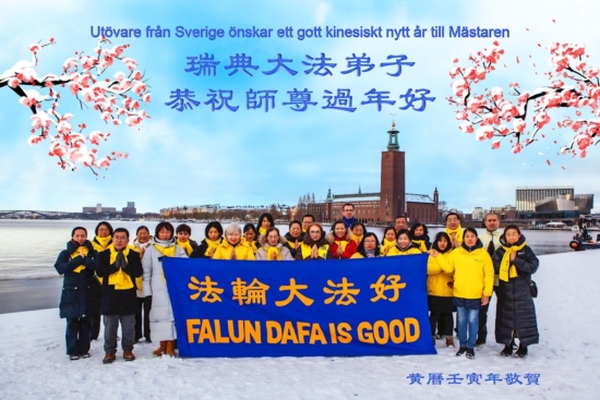 Поздравление Мастеру Ли Хунчжи от практикующих Фалунь Дафа в Швеции