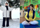Ирина выполняет упражнения Фалуньгун в парке и в помещении